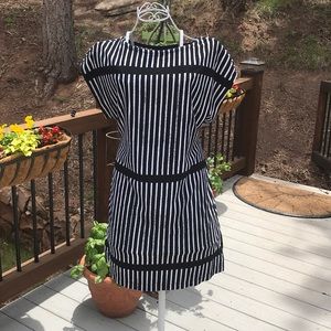 Black and White Striped Beach Coverup